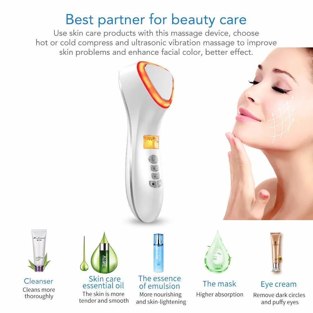 Lifting Facial Toning Beauty Equipment Ultrasonic Hot and Cold Hammer Skin Care Device