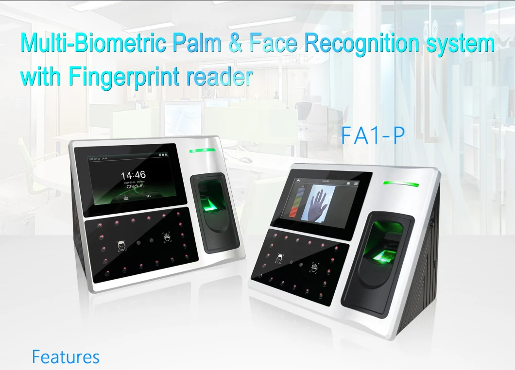 (FA1-P) Palm Facial Recognition Time Attendance and Access Control Device with TCP/IP Communication.